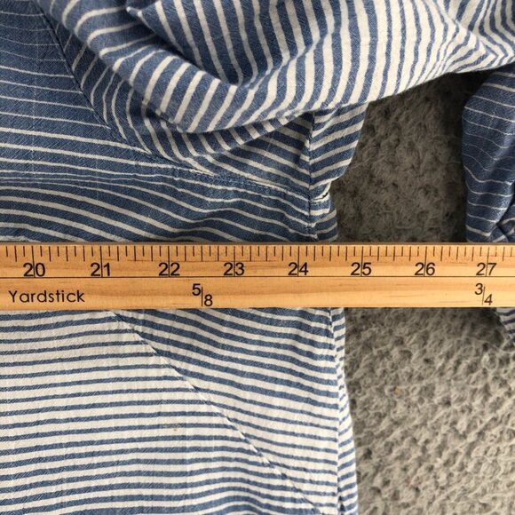 Ali Miles Shirt Womens Extra Large Blue Striped Button Collar Long Sleeve Casual - Picture 9 of 11